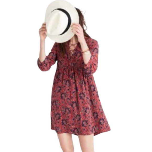 MADEWELL 100% Silk Floral Short Dress - Picture 1 of 8